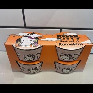 New Hello Kitty Fall Harvest Set Of 4 Round Ramekins By Zrike Brands & Sanrio